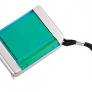 Рулетка с блокнотом для записей, ручкой, фонариком и наручным ремешком, зеленая