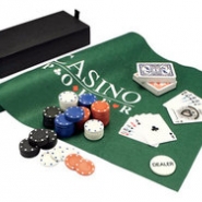 Набор для игры в покер и блэк джек  Белладжио : 2 колоды карт, фишки, игровое поле в подарочном футляре
