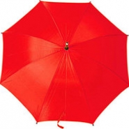 Зонт-трость полуавтоматический с деревянной ручкой, красный