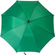 Зонт-трость полуавтоматический с деревянной ручкой, зеленый
