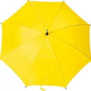 Зонт-трость полуавтоматический с деревянной ручкой, желтый