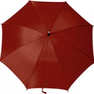 Зонт-трость полуавтоматический с деревянной ручкой, бордовый