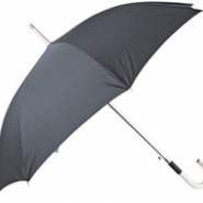 Зонт-трость полуавтоматический с алюминиевой ручкой, черный