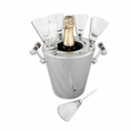 Ведро для шампанского с бокалами Selebre, металл, стекло