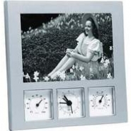 Погодная станция: часы, термометр, гигрометр и рамка для фотографии 10х15 см