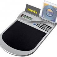 Коврик для компьютерной мыши с калькулятором и подставкой под мини-диски и визитки